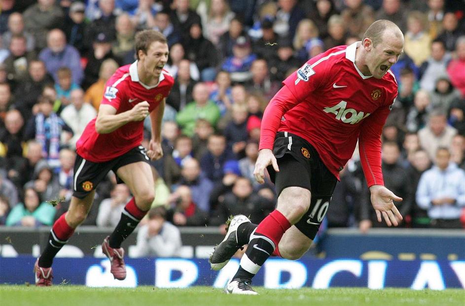 Wayne Rooney Jonny Evans gol zadetek enajstmetrovka 11-metrovka penal veselje pr