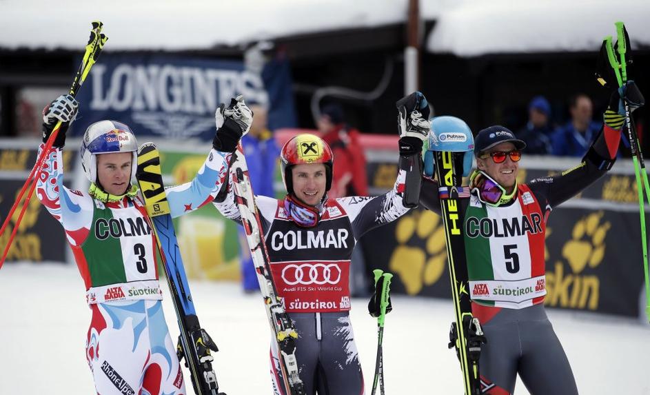 Marcel Hirscher Alexis Pinturault Ted Ligety veleslalom alta badia