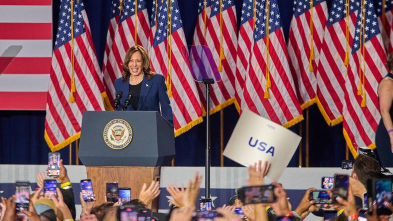 Kamala Harris navdušila podpornike v Milwaukeeju