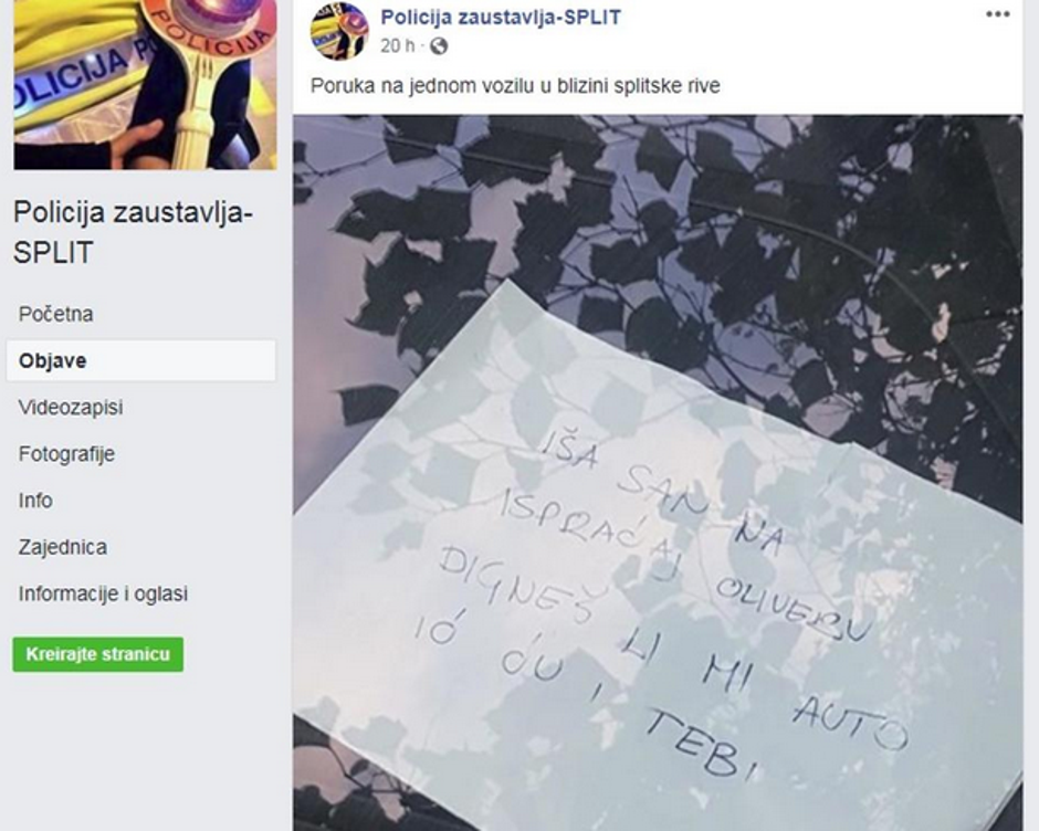 Sporočilo - Dragojevićev pogreb | Avtor: Facebook