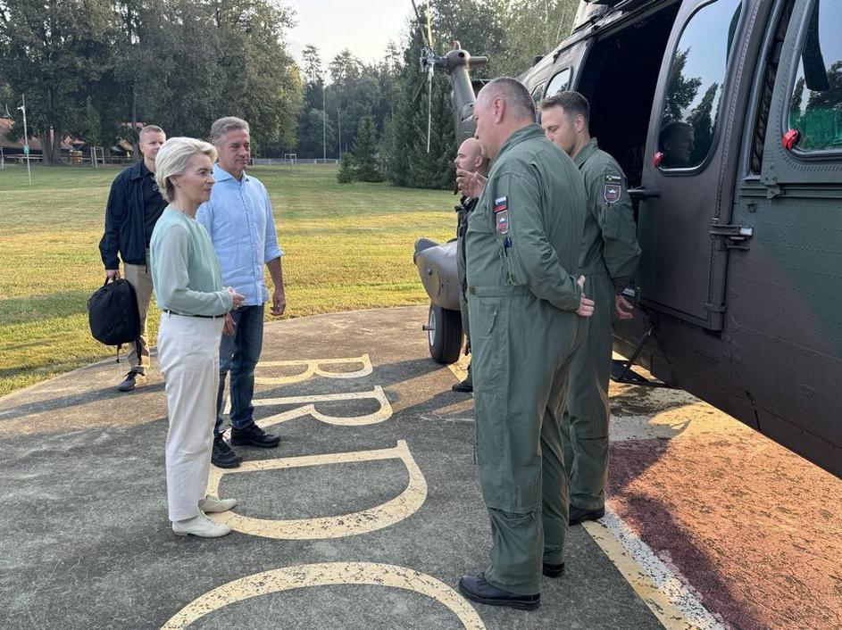 Ursula von der Leyen in Robert Golob na obisku Črna na Koroškem