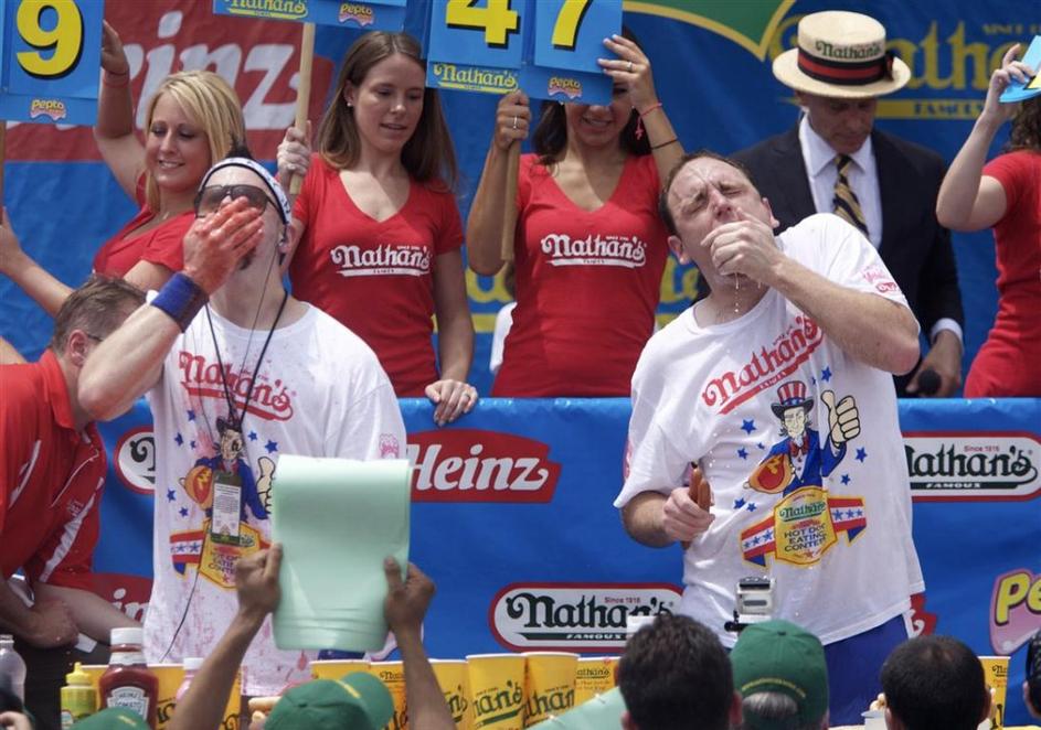 hot dog eating contest coney island chestnut