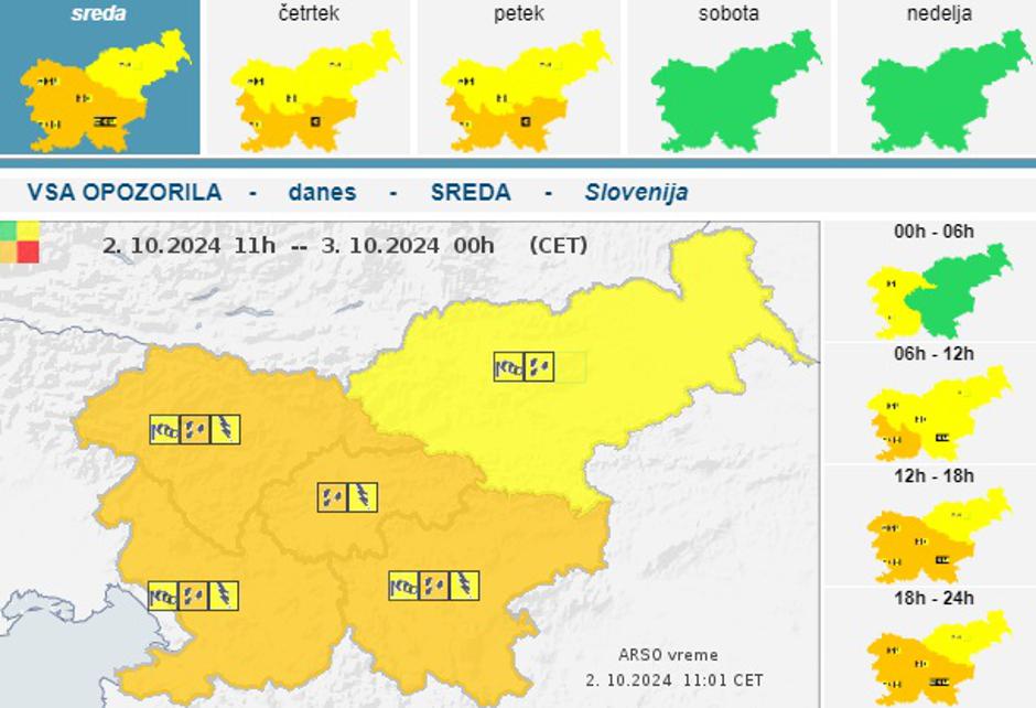 oranžno vremensko opozorilo | Avtor: Profimedia