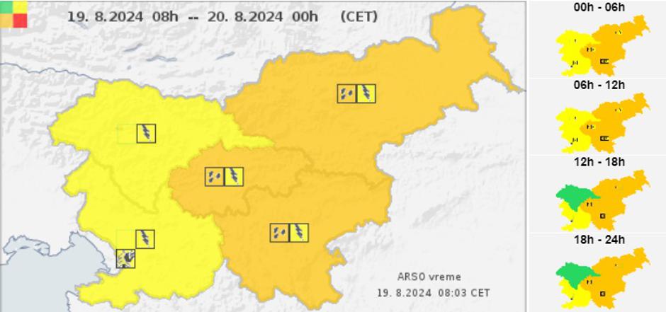 oranžno opozorilo zaradi dežja | Avtor: Arso