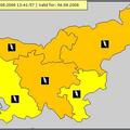 Da je danes možnost neviht visoka, so označili tudi na spletni strani meteoalarm