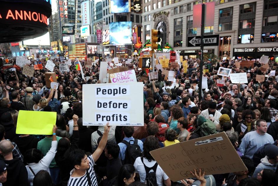 Protesti proti kapitalizmu v New Yorku.