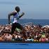 Bolt Copacabana Rio de Janeiro plaža Brazilija ekshibicija tek sprint