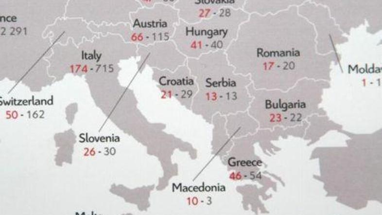 Sporni zemljevid, ki je razburil narode nekdanje skupne države.