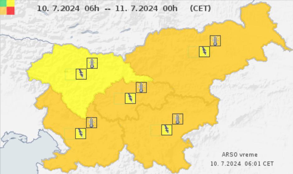 vremensko opozorilo oranžno opozorilo | Avtor: Arso