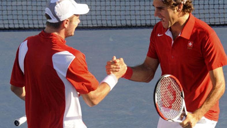 Roger Federer in Stanislas Wawrinka bosta nastopila v finalu dvojic.