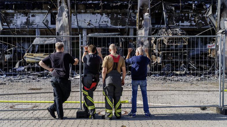 zgorela gasilska postaja v Nemčiji