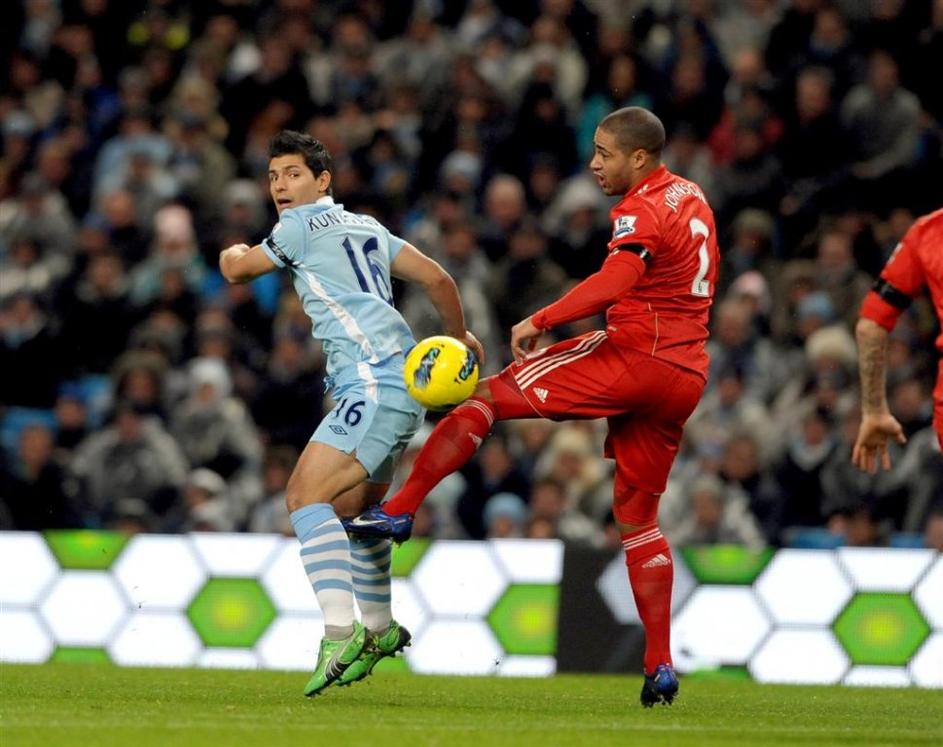 Aguero Agüero Johnson Manchester City Liverpool Premier League Anglija angleška 