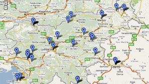 Zemljevid dogodkov po Sloveniji