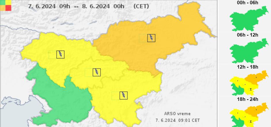 oranžno opozorilo severovzhod države | Avtor: Arso