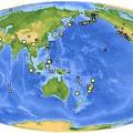 Zemljevid potresov prikazuje potrese, ki so se zgodili v zadnjih sedmih dnevih. 