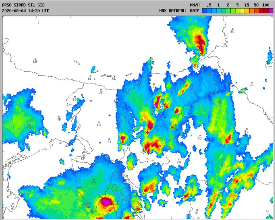 radarska slika padavin | Avtor: Arso