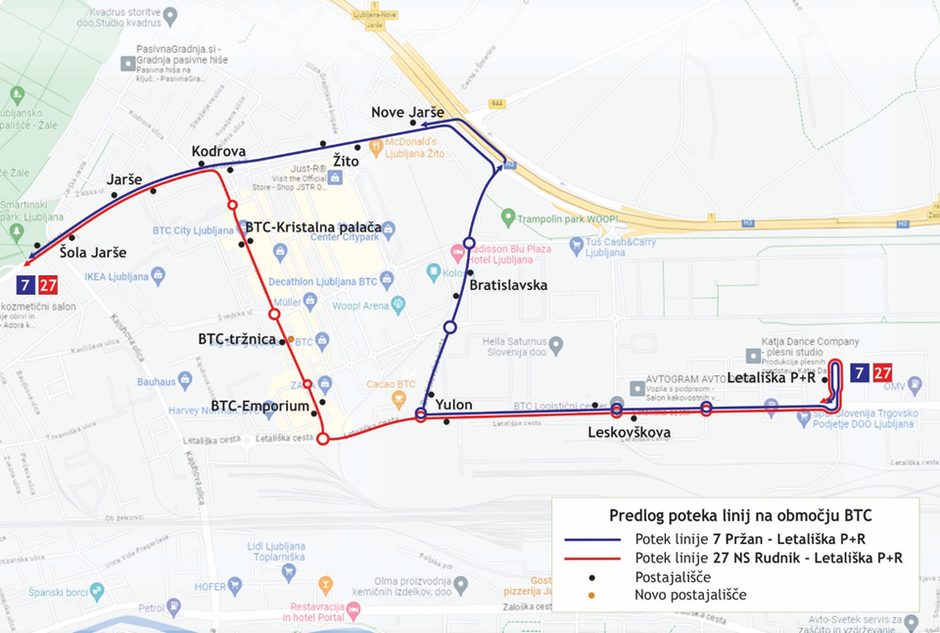 spremenjene trase linij LPP | Avtor: LPP