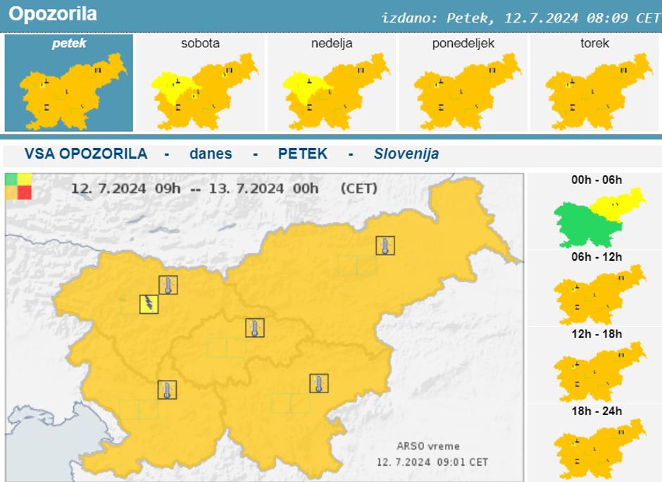 vremensko opozorilo oranžno opozorilo | Avtor: Arso