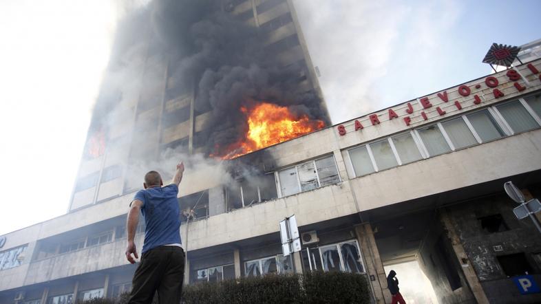 Razno 09.02.14, Protestniki v Sarajevu so zahtevali odstop vlade entitete Federa