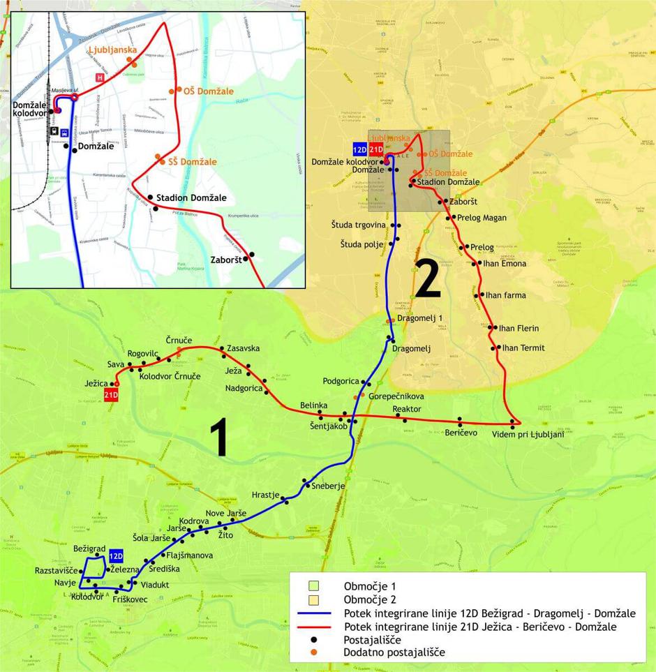 spremenjene trase linij LPP | Avtor: LPP