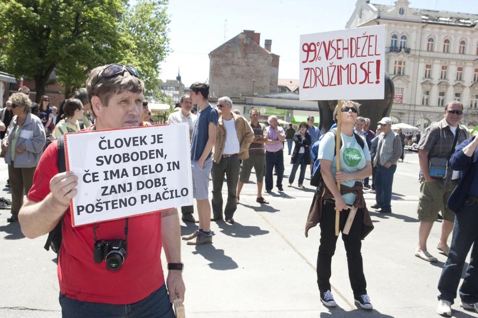 protest delavci Maribor