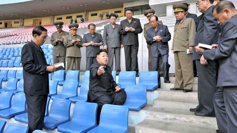 Kim Jong Un na stadionu 