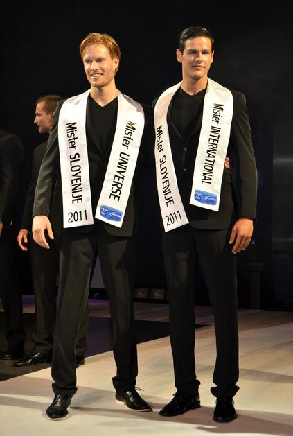 Miha Dragoš, mister Slovenije 2011 za mistra universe, in Žan Cvet, mister Slove