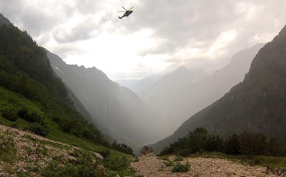 reševanje v gorah s helikopterjem